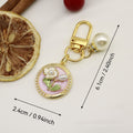 Enamel Alloy Monet Garden Flower Keychain For Bag Charm view 2