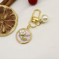 Enamel Alloy Monet Garden Flower Keychain For Bag Charm view 6