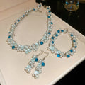 Oval Faux Pearl Rhinestone Jewelry Set For Women, Elegant Geometric Luxury Collar Necklace view 2
