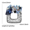 Alloy Hollow Square Crystal Wreath Brooch Pin For Apparel view 5