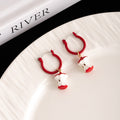 Cute Enamel Fruit Hoop Huggie Watermelon Grape Mushroom Charms Summer Sweet Women Fashion Earrings view 3