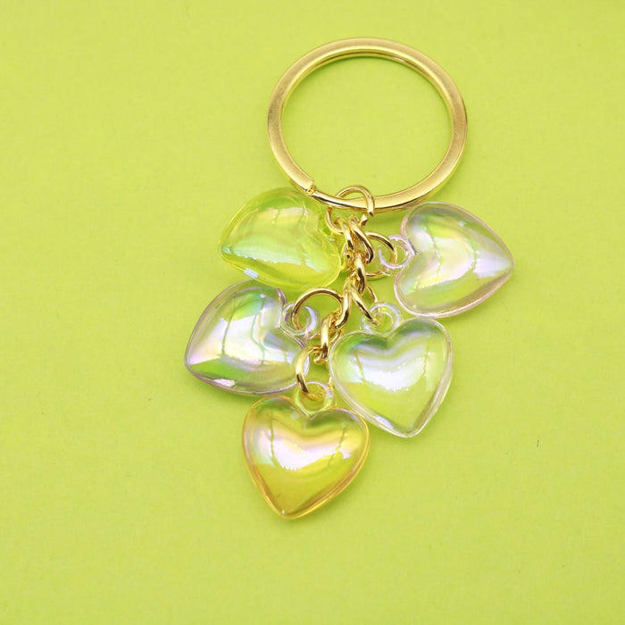 Acrylic Double Heart Keychain Couple Car Key Ring Bag Charm
