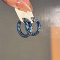 Copper Zircon Pattern Round Earrings For Women Vintage Court Style Light Luxury Geometric Ear Jewelry view 1
