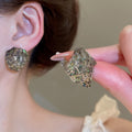 Irregular Geometric Resin Stud Earrings, Creative Fresh Sweet Premium Niche Design view 4