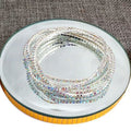 Light Luxury Copper Elastic Bangle With Colorful Single Row Crystal Rhinestones For Women view 3