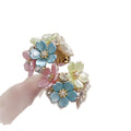 Colorful Beaded Flower Stud Earrings Alloy Fresh Forest Style Vacation Jewelry For Women view 5