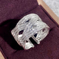 Electroplated Metal Cross Design Ring, Fashion Niche Statement Jewelry For Daily Outfit Styling view 3