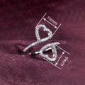 Korean Style Sweet Heart Shape Open Ring With Micro Paved Zircon Fashion Jewelry For Women view 4