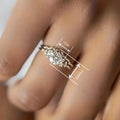 Elegant Light Luxury Couple Ring Set For Women, Micro Inlaid Wedding Banquet Jewelry view 4