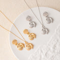 Elegant Ocean Style Gold Alloy Shell Conch Starfish Statement Drop Stud Jewelry Set Earrings view 2