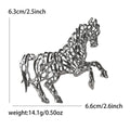 Hollow Alloy Running Horse Brooch Pin For Fashion Clothing Decoration view 5