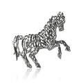 Hollow Alloy Running Horse Brooch Pin For Fashion Clothing Decoration view 2