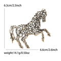 Hollow Alloy Running Horse Brooch Pin For Fashion Clothing Decoration view 6