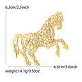 Hollow Alloy Running Horse Brooch Pin For Fashion Clothing Decoration view 4