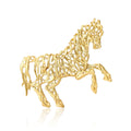 Hollow Alloy Running Horse Brooch Pin For Fashion Clothing Decoration view 1