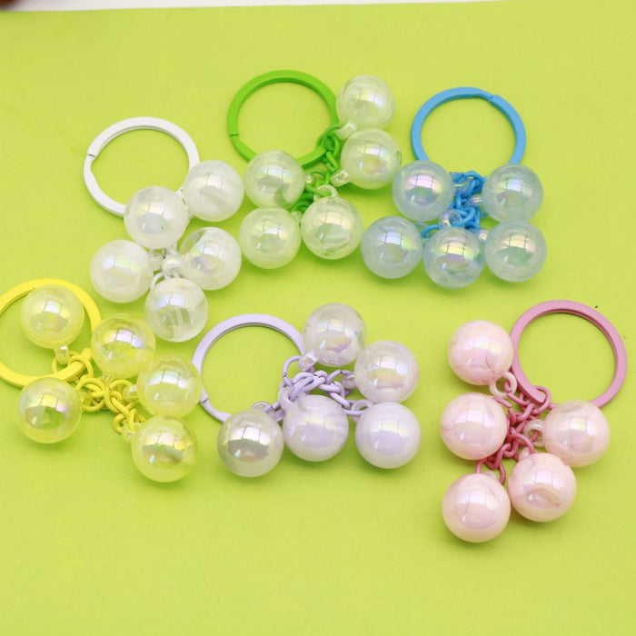 Metal Candy Color Grape Cluster Keychain Bag Charm Gift