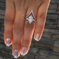 Silver Four Point Star Ring In A Polished Decorative Design view 2