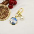 Zinc Alloy Enamel Vintage Flower Painting Keychain Bag Charm view 6