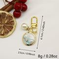 Zinc Alloy Enamel Vintage Flower Painting Keychain Bag Charm view 2