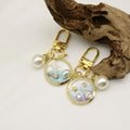 Zinc Alloy Enamel Vintage Flower Painting Keychain Bag Charm view 4