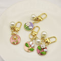 Alloy Enamel Floral Keychain Bag Charm view 4