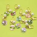 Alloy Enamel Floral Keychain Bag Charm view 1