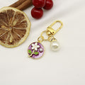 Alloy Enamel Floral Keychain Bag Charm view 6