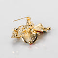 Green Gold Tone Bell Metal Brooch Pin for Jackets and Lapels view 5