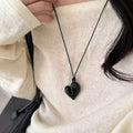 Korean Minimalist Alloy Heart Sweater Necklace For Women, Cool Chic Niche Fashion Pendant view 5