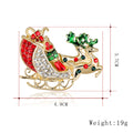 Red Gold Tone Flower Crystal Metal Brooch Pin 7 x 4.9 cm view 2