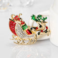 Red Gold Tone Flower Crystal Metal Brooch Pin 7 x 4.9 cm view 3