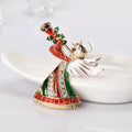 Red Gold Tone Flower Metal Brooch Pin 4.6 x 4.2 cm view 4