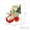 Red Gold Tone Flower Crystal Metal Brooch Pin 5.2 x 2 cm view 2