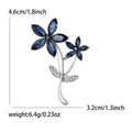 Alloy Rhinestone Flower Brooch Pin For Fashion Apparel view 5