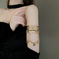 Irregular Concave Copper Alloy Bangle For Women Minimalist Light Luxury Fashion Jewelry view 2