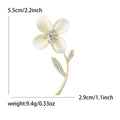 Alloy Cat Eye Stone Flower Brooch Pin With Zircon Accent view 6