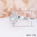 Silver And Rose Gold-Tone Floral Crystal Cluster Ring view 5