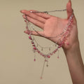 Light Luxury Resin Flower Layered Tassel Collarbone Necklace In New Chinese Style view 4