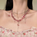 Light Luxury Resin Flower Layered Tassel Collarbone Necklace In New Chinese Style view 3