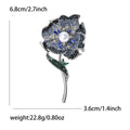 Rhinestone Rose Flower Brooch Pin For Suits And Fashion Clothing view 5
