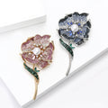 Rhinestone Rose Flower Brooch Pin For Suits And Fashion Clothing view 3