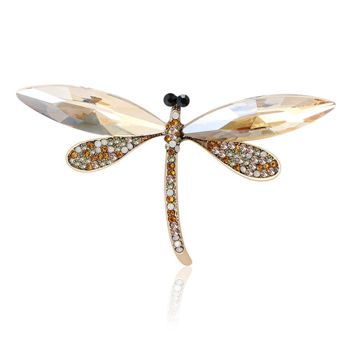 Alloy Rhinestone Dragonfly Brooch Pin For Fashion Clothing Decoration