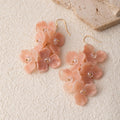 Elegant Summer Lily Of The Valley Flower Acrylic Petal Alloy Hook Long Tassel Vacation Dangle Earrings view 4