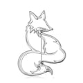 Alloy Hollow Fox Brooch For Elegant Women's Apparel Decoration view 2