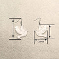 Women's Acrylic Fine Glitter Dove Drop Earrings, Fashion Elegant Statement Dangle Ear Jewelry view 4