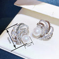 Irregular Niche Light Luxury Faux Pearl Stud Earrings For Women Elegant Evening Dress Jewelry view 4
