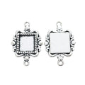 11x12mm Zinc Alloy Square Bezel Charm Pendant for DIY Necklace Bracelet Jewelry Making view 2
