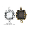 11x12mm Zinc Alloy Square Bezel Charm Pendant for DIY Necklace Bracelet Jewelry Making view 1