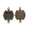 11x12mm Zinc Alloy Square Bezel Charm Pendant for DIY Necklace Bracelet Jewelry Making view 3