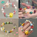 Summer Rainbow Mixed Material Star Elastic Beaded Bracelet For Women Sweet Fresh Colorful Design view 1